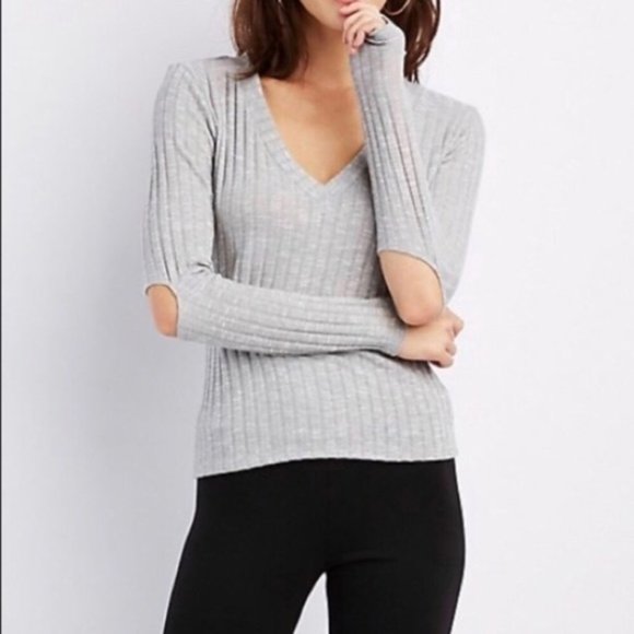 Charlotte Russe Sweaters - Charlotte Russe Cut Out V-Neck Ribbed Sweater NWT